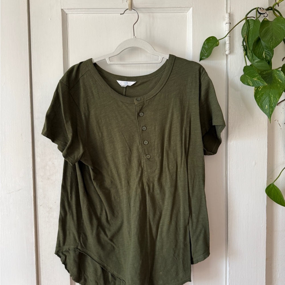 Time and Tru Dark Green Short Sleeve Top